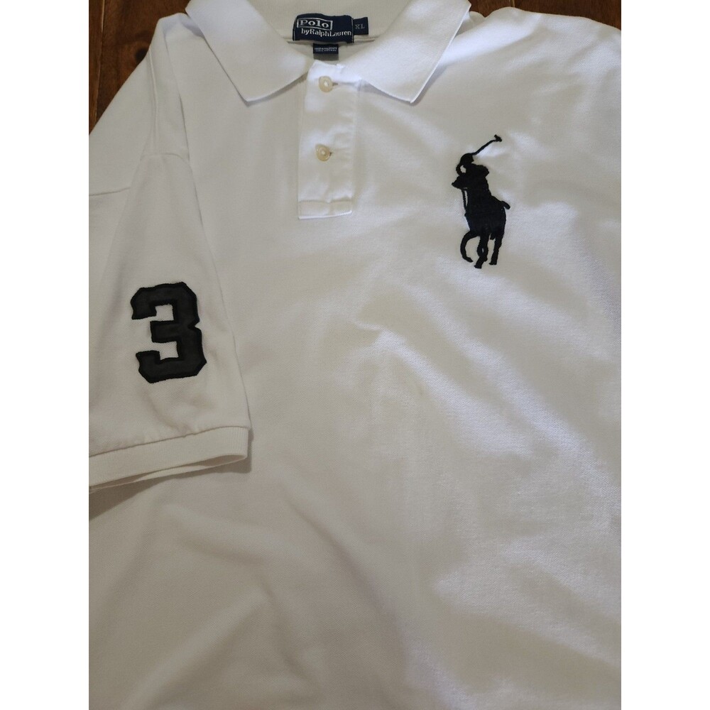 Vtg Polo Ralph Lauren Big Pony Shirt Mens XL White Cotton Mesh Classic Fit 90s - Picture 3 of 9